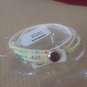 Claire's Accessories - Rainbow rhinestone leather bracelet. Bx20-2017 Claire's Accessories - Rainbow rhinestone leather bracelet. Bx20-2017
